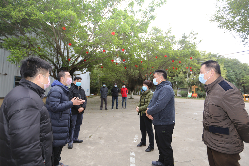 南宁九游会真人第一品牌游戏合营集团领导了解乡村大世界防疫情况.jpg